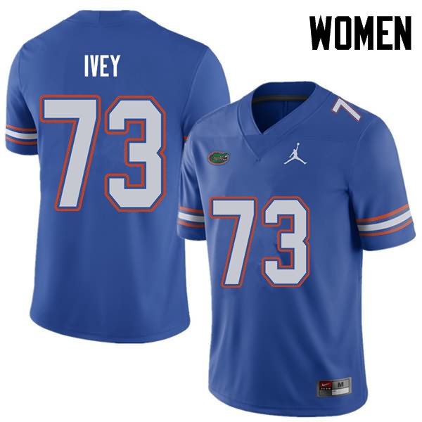 NCAA Florida Gators Martez Ivey Women's #73 Jordan Brand Royal Stitched Authentic College Football Jersey CLW7164RH